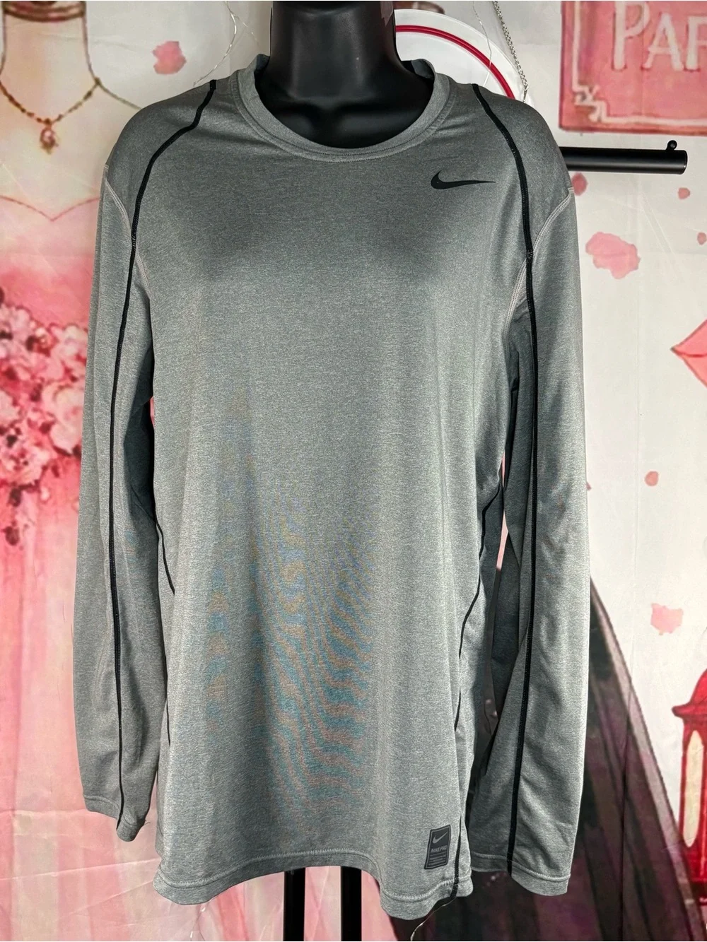 Nike Pro Light Gray Dri-FIT Performance Tee M